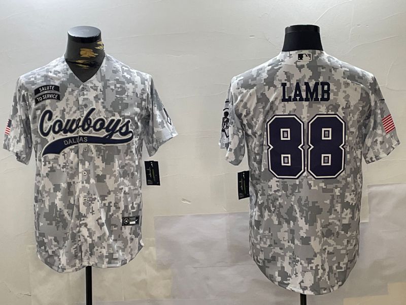 Men Dallas Cowboys 88 Lamb Nike Arctic Camo 2024 Salute to Service Limited NFL Jersey style 3
